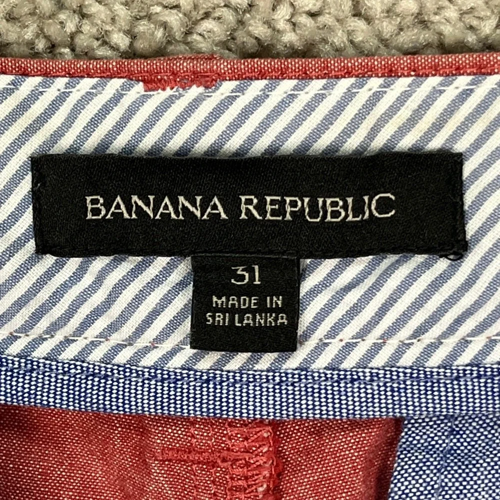 Banana Republic‎ Shorts Mens 31 Salmon Red Chino Flat Front Classic Fit Faded